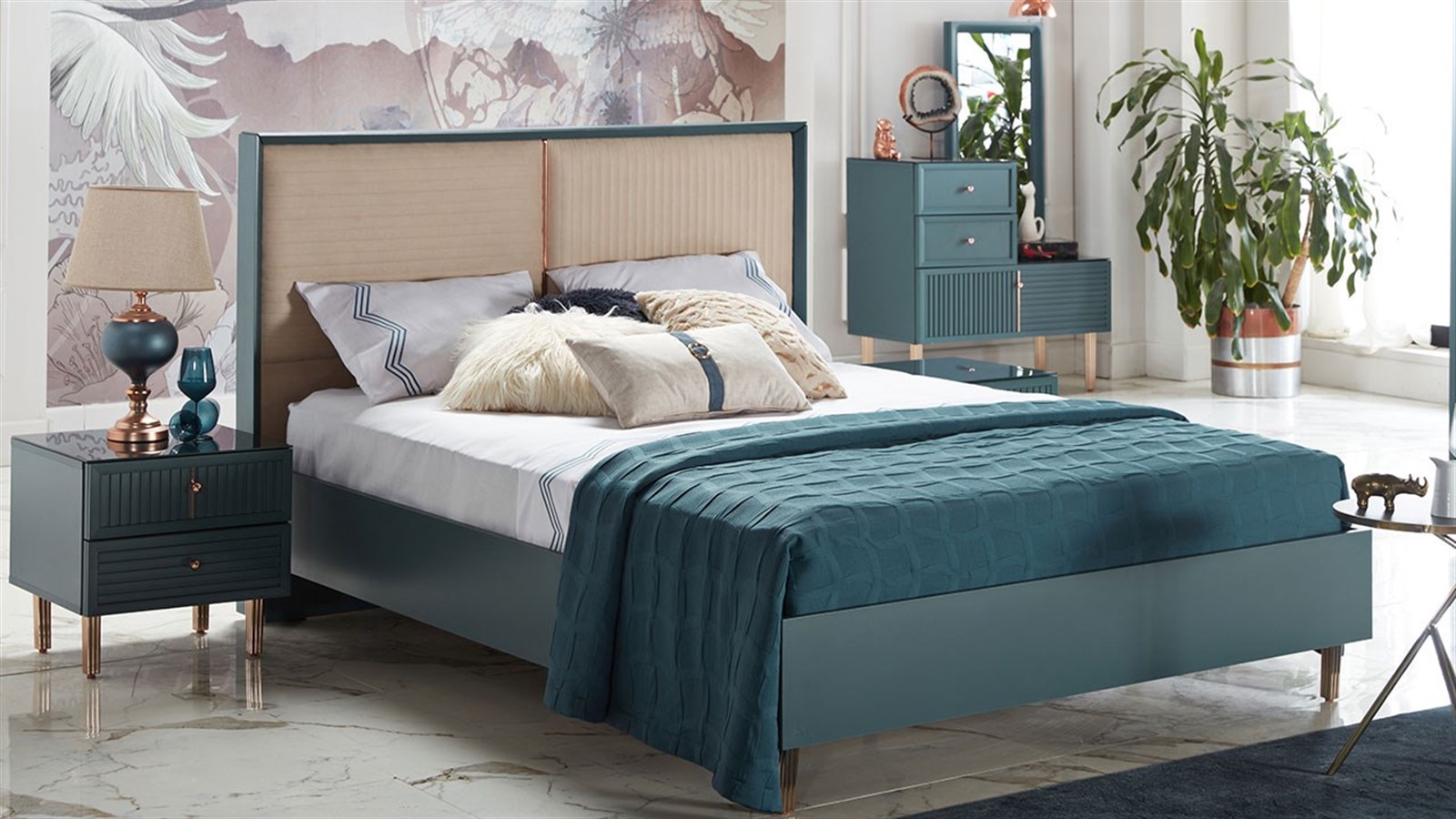 Aren aquagrün Schlafzimmer Set