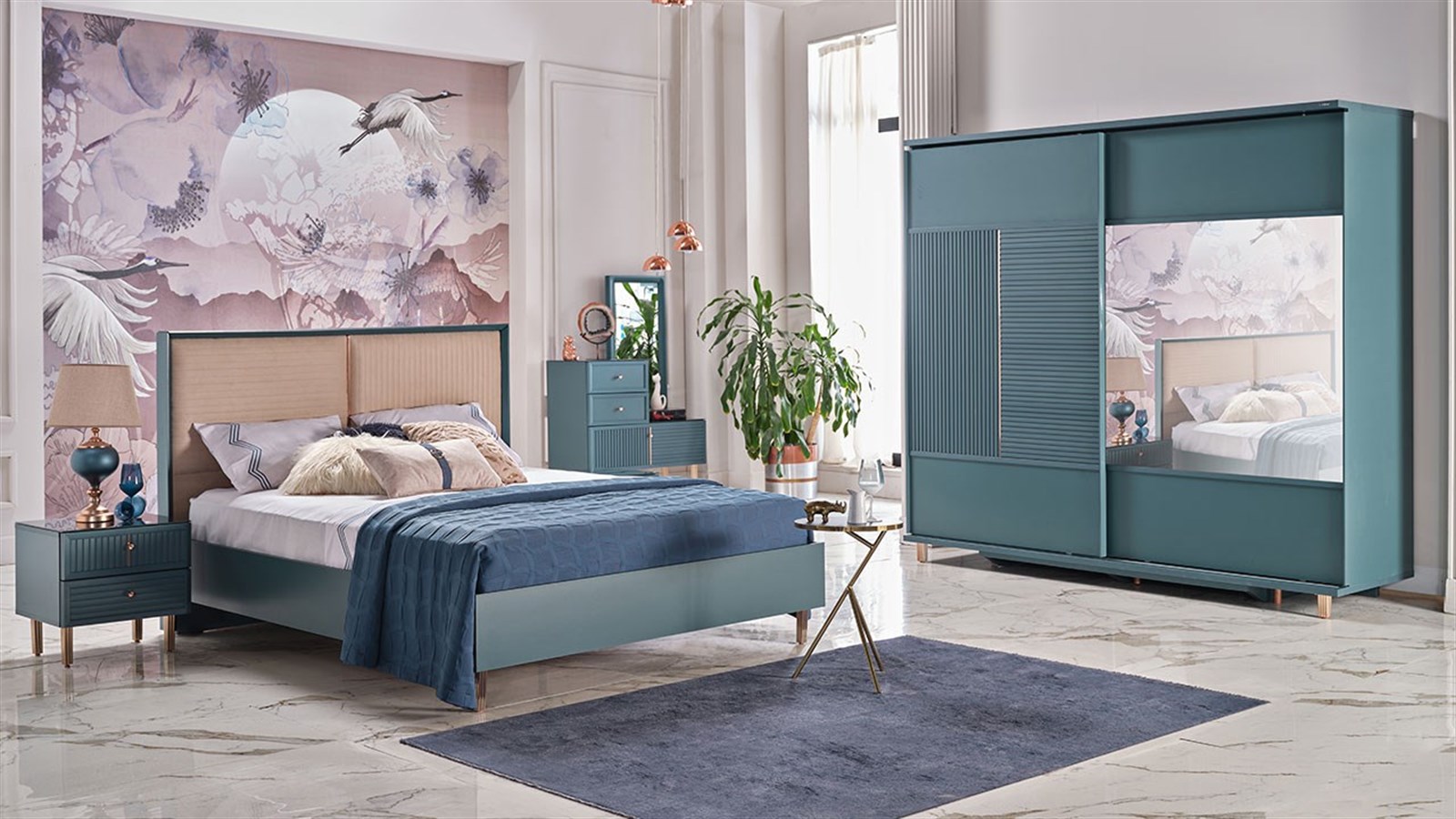 Aren aquagrün Schlafzimmer Set