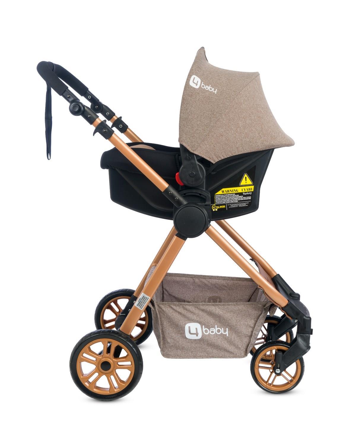 4 Baby AB-490 Comfort Gold Travel Sistem Bebek Arabası Kahve