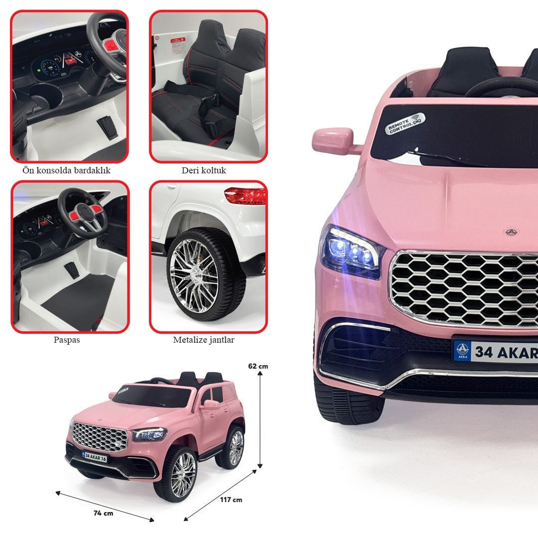 Akar Rıder Uzaktan Kumandalı Akülü Araba Pembe
