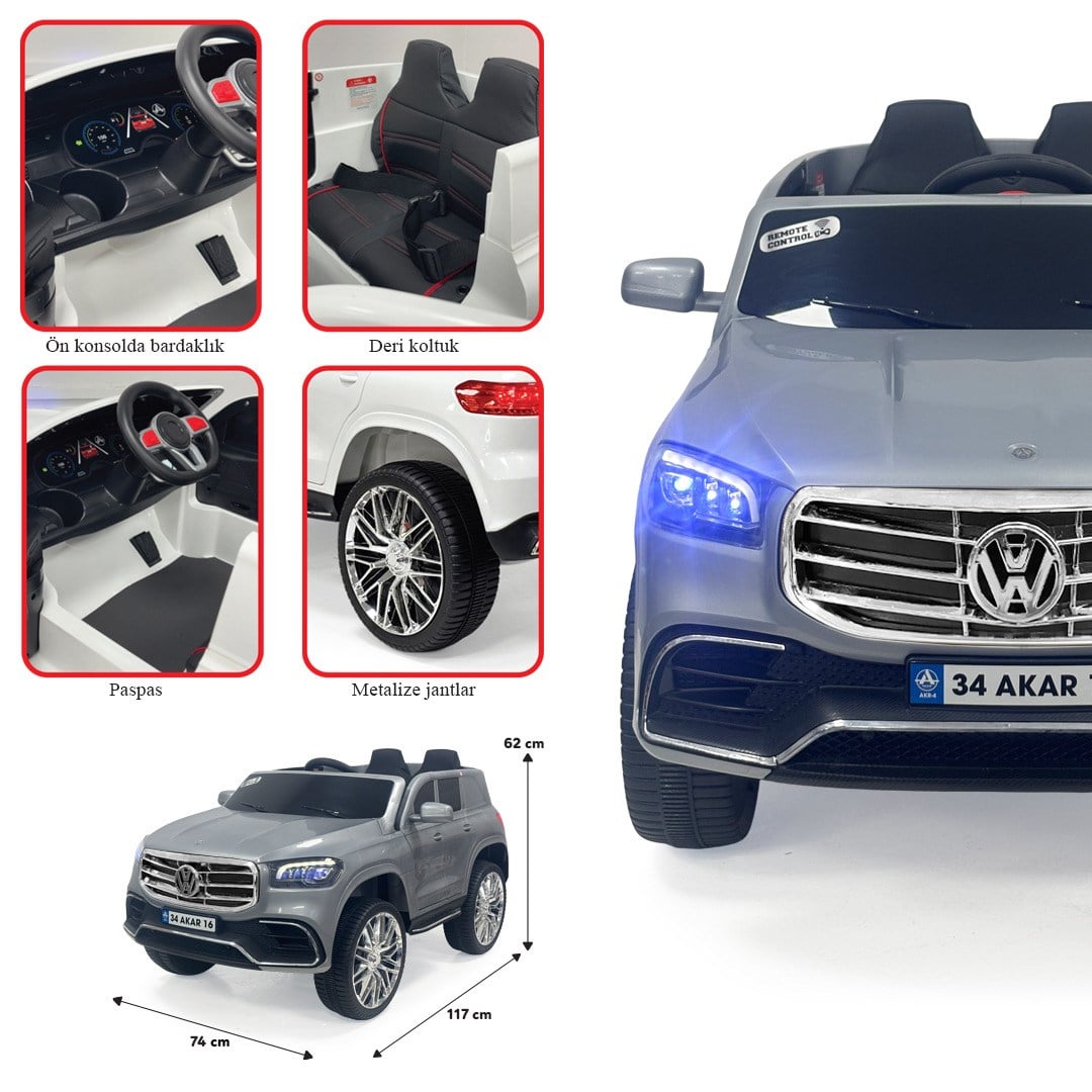Akar Wınner Komandalı 12 Volt Akülü Araba Gri