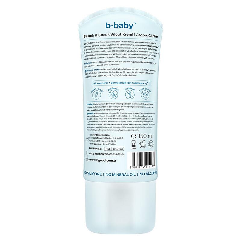 B-Good b-baby Bebek ve Çocuk Vücut Kremi Atopik Ciltler 150 ml