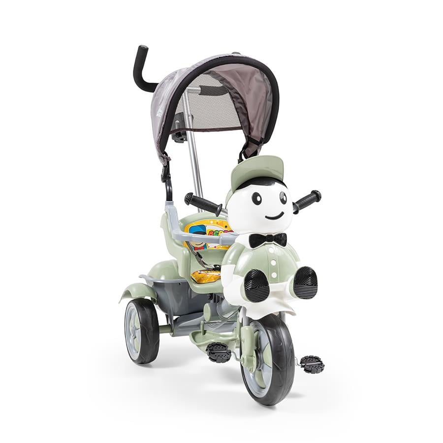 Baby2go 2381 Bery Tenteli Ebeveyn Kontröllü İtmeli Bisiklet Yeşil