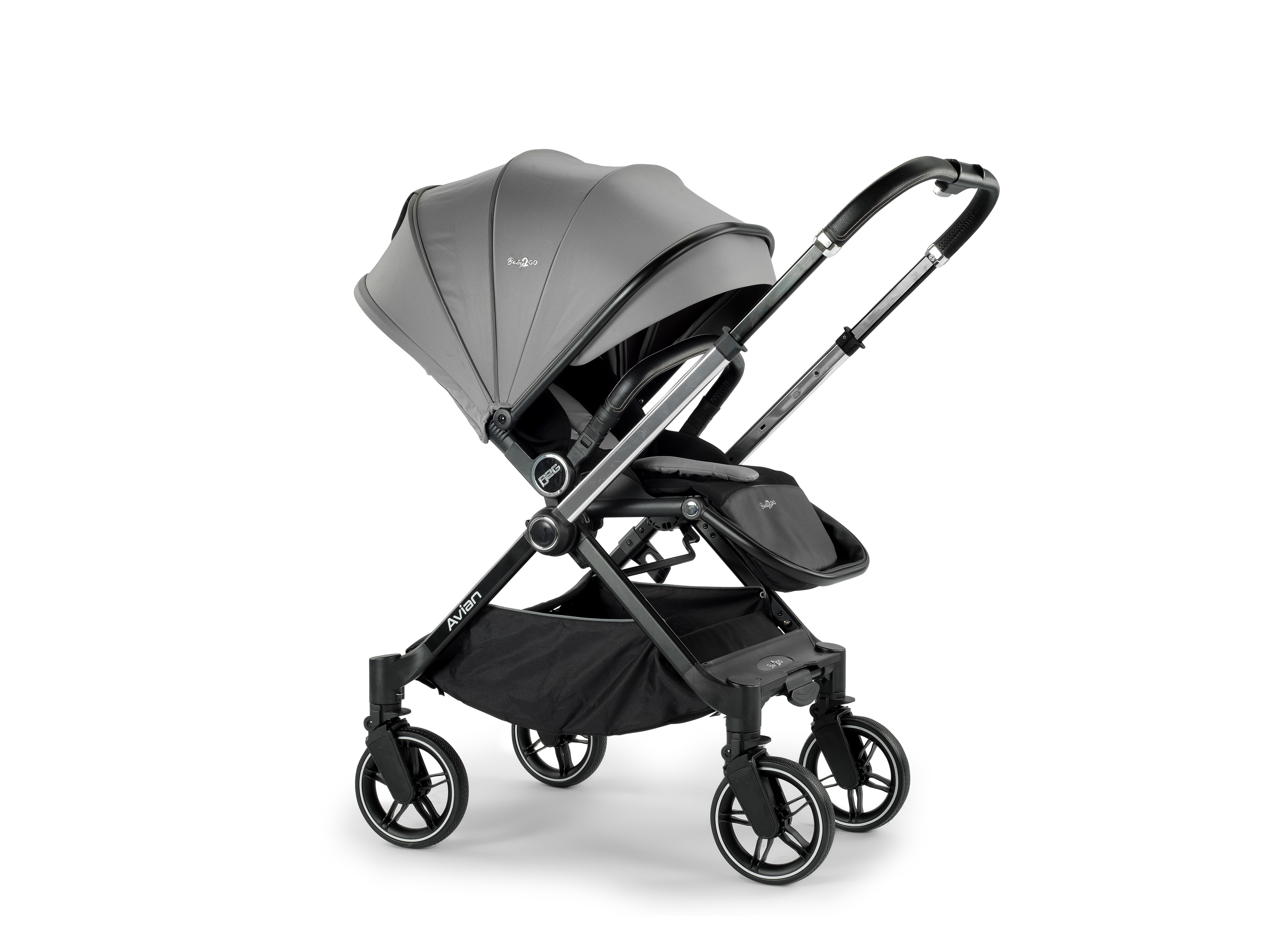 Baby2go Avian Akıllı  360 Teker Travel Sistem Bebek Arabası Gri Yeni Ürün