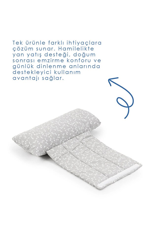 Babyjem 198 Sırt Destekli Hamile Ve Emzirme Yast Gri Çiçek