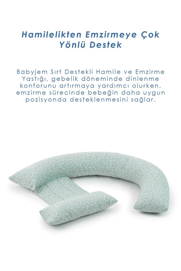 Babyjem 198 Sırt Destekli Hamile Ve Emzirme Yast Yeşil Çiçek