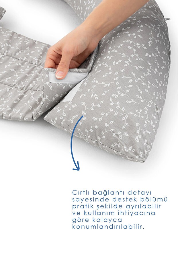 Babyjem 198 Sırt Destekli Hamile Ve Emzirme Yast Gri Çiçek