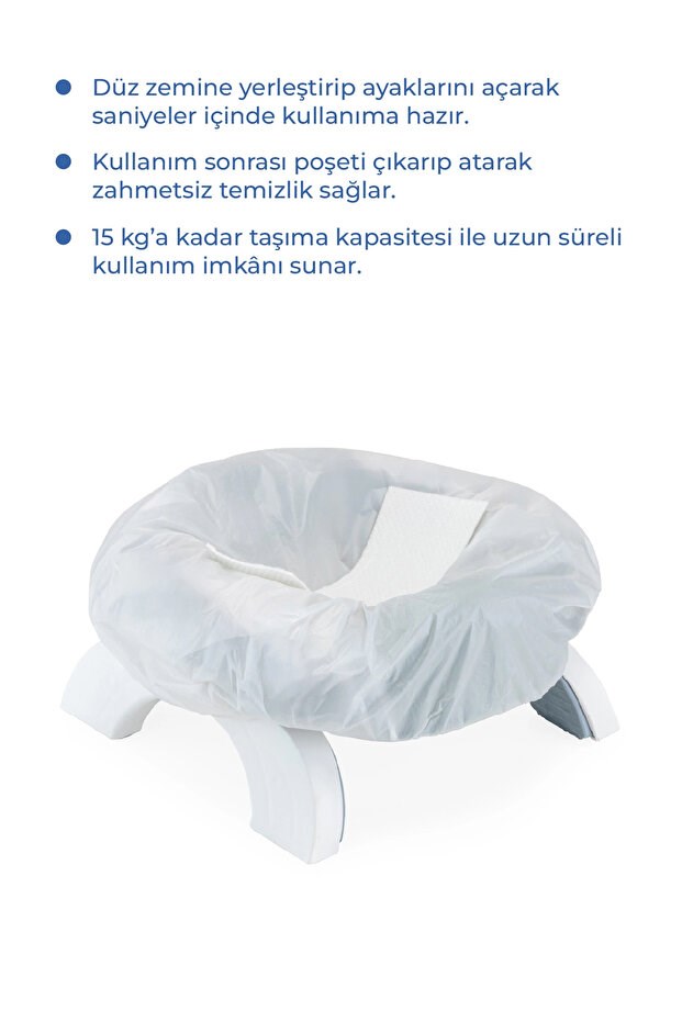 Babyjem 2 İn 1 Portatif Katlanabilir Seyahat Lazımlığı Klozet Adaptörü Kum Beji + 5 Hediye Poşet