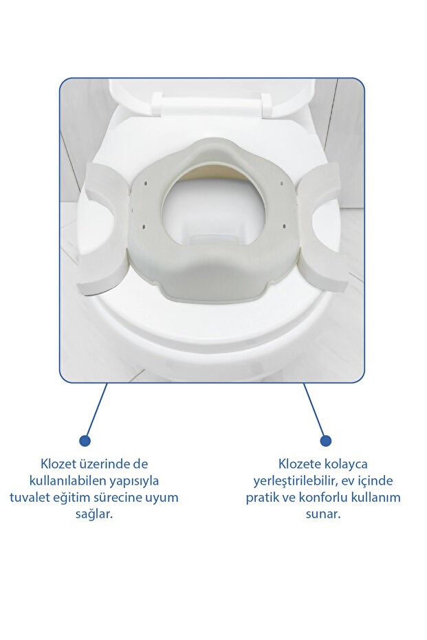 Babyjem 2 İn 1 Portatif Katlanabilir Seyahat Lazımlığı Klozet Adaptörü Kum Beji + 5 Hediye Poşet