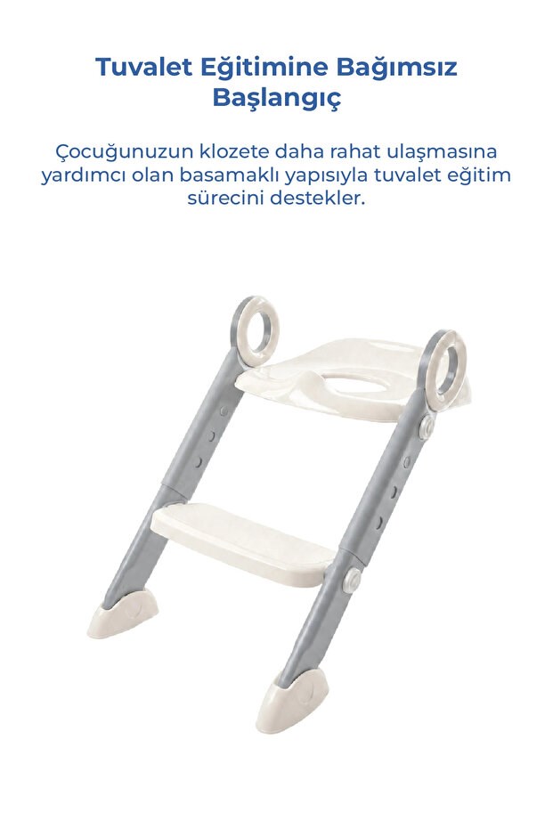 Babyjem 861 Basamaklı & Katlanır Klozet Adaptörü Kum Beji