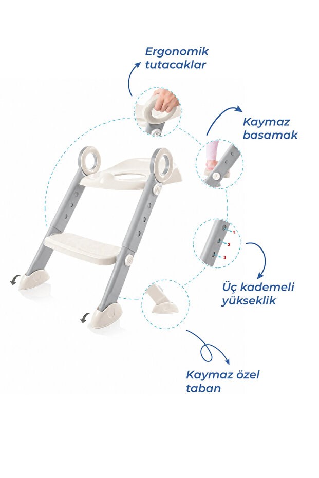Babyjem 861 Basamaklı & Katlanır Klozet Adaptörü Kum Beji