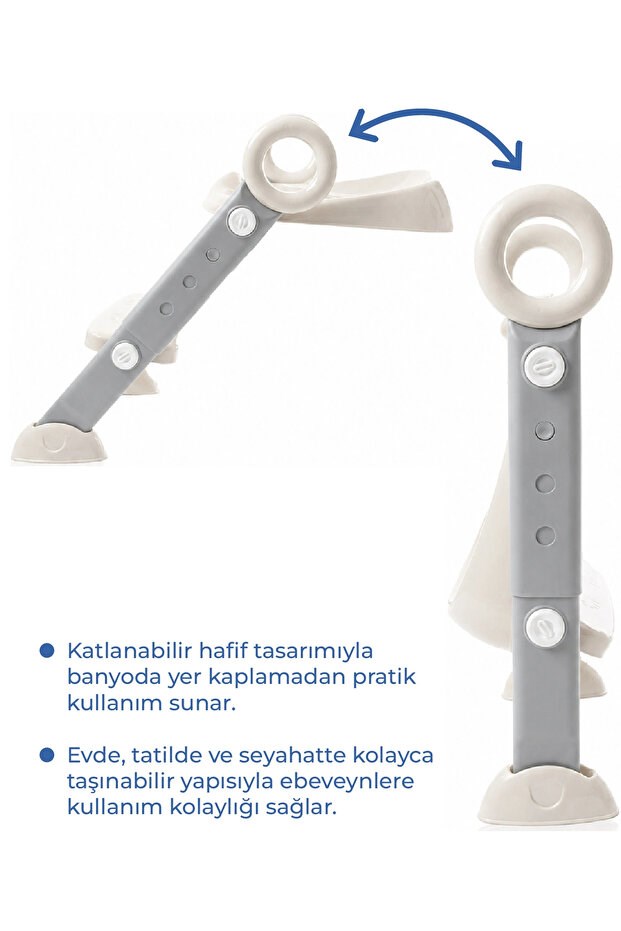 Babyjem 861 Basamaklı & Katlanır Klozet Adaptörü Kum Beji