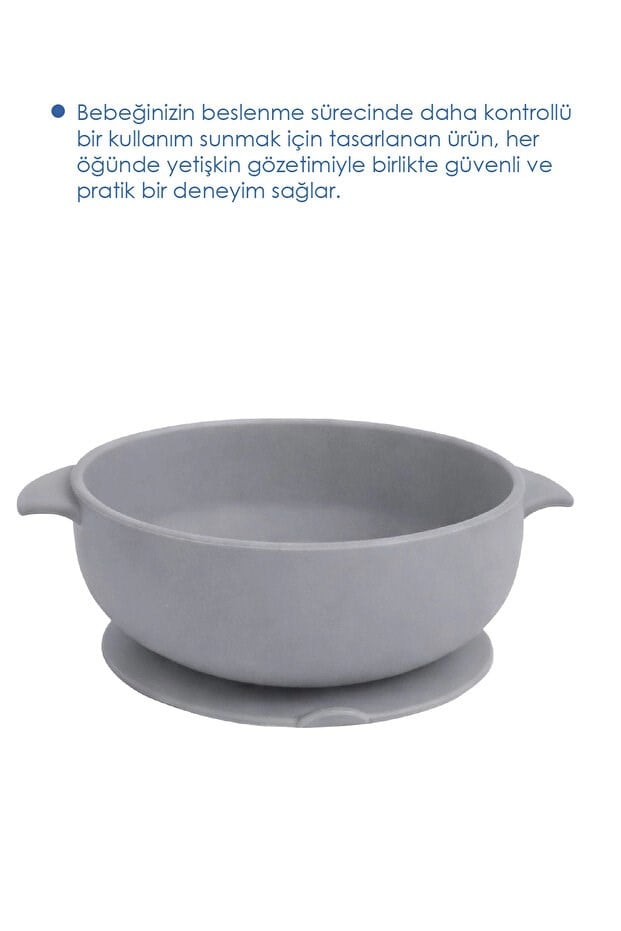 Babyjem 942 Silikon Vakumlu Kase Gri