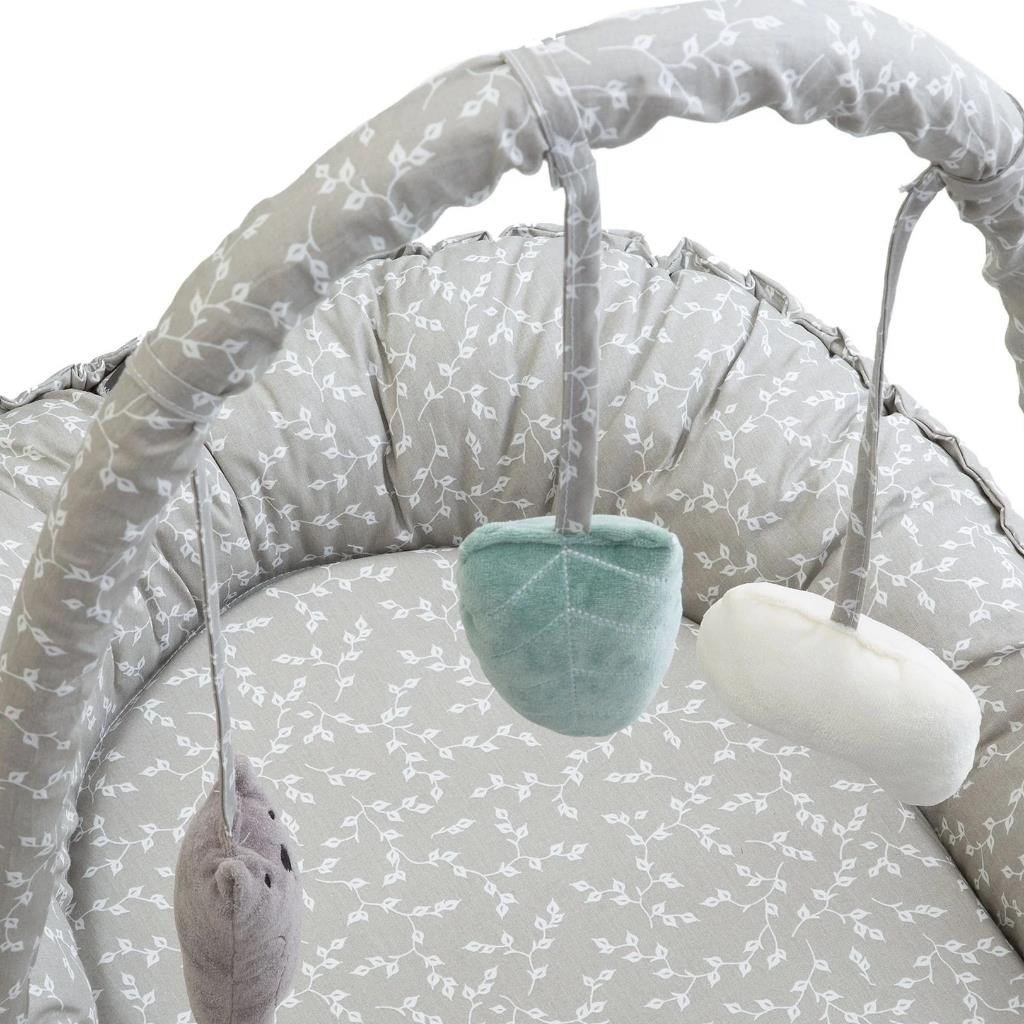 Babyjem Oyuncaklı Anne Baba Yanı Yatağı Gri Çiçek 489