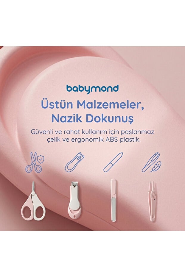 Babymond 4 Parça Bebek Tırnak Bakım Seti  Pembe