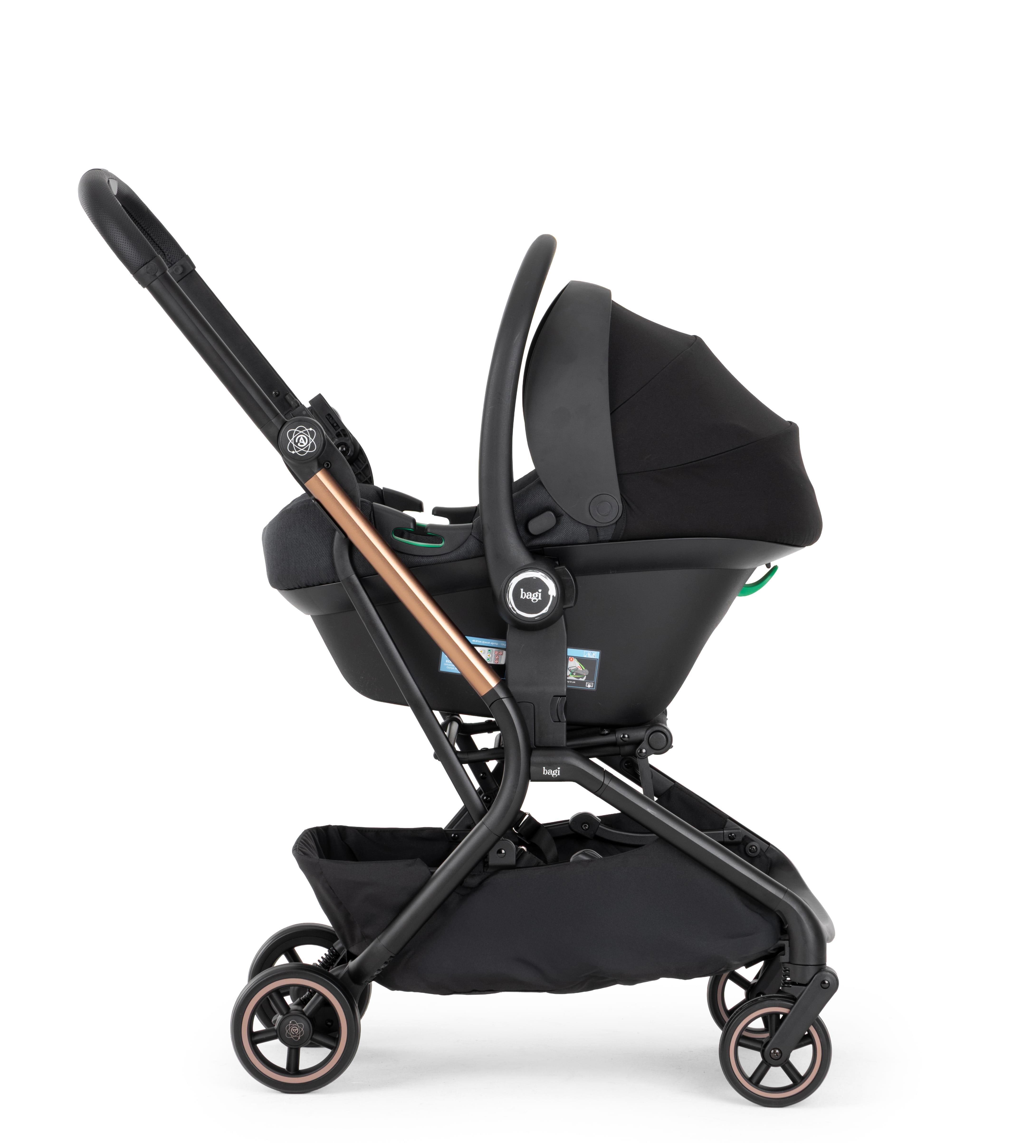 Bagi Atom Kabin Boy Travel Sistem Bebek Arabası Black Gold