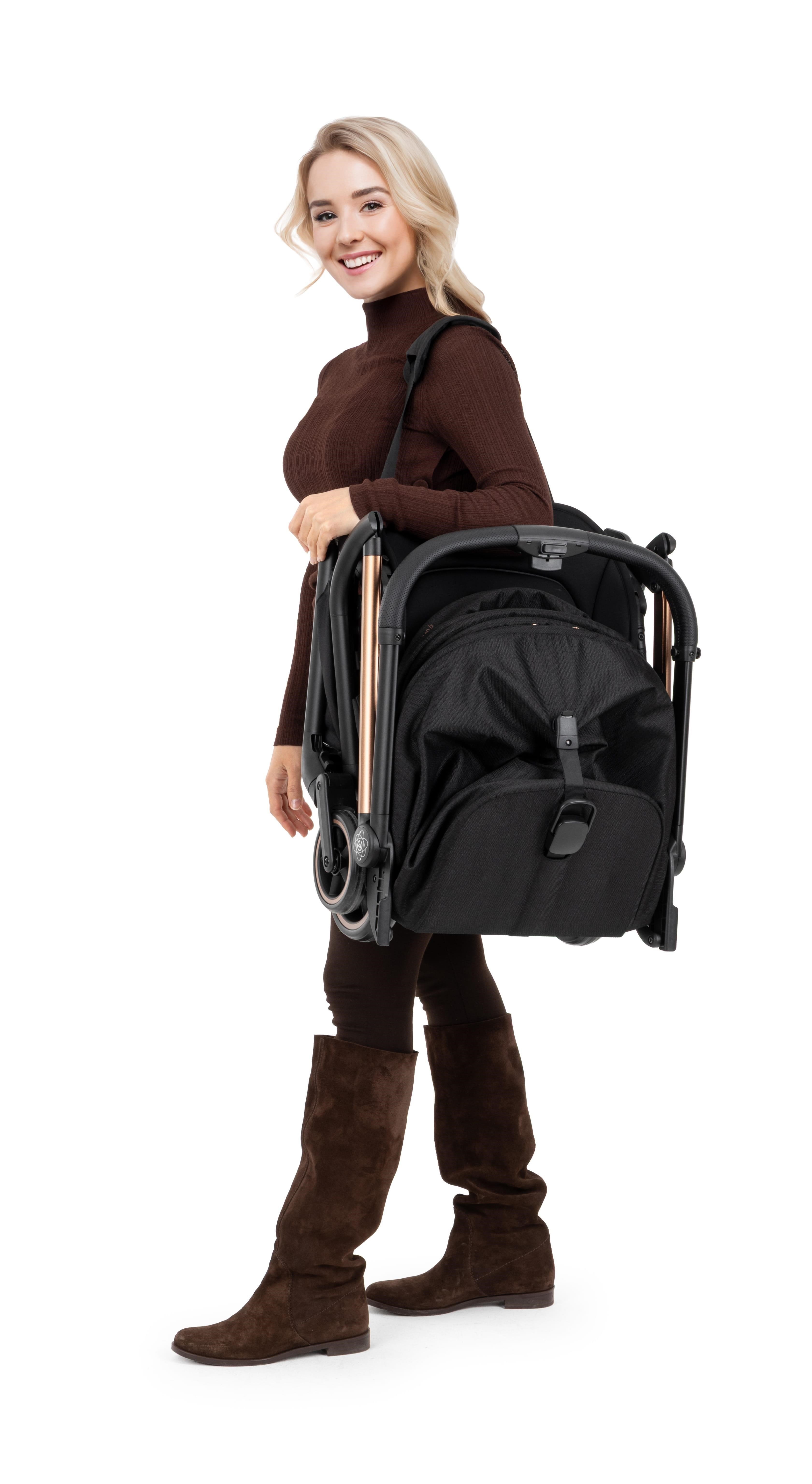 Bagi Atom Kabin Boy Travel Sistem Bebek Arabası Black Gold