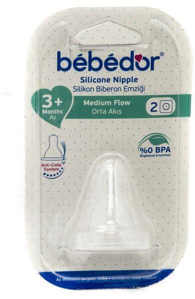 Bebedor Standart Biberonlar İçin Silikon Uçlu Biberon Emziği 3+