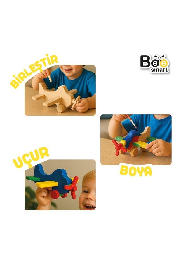Bee Smart İlk Uçağim Ahşap Boyama Seti Bs5873