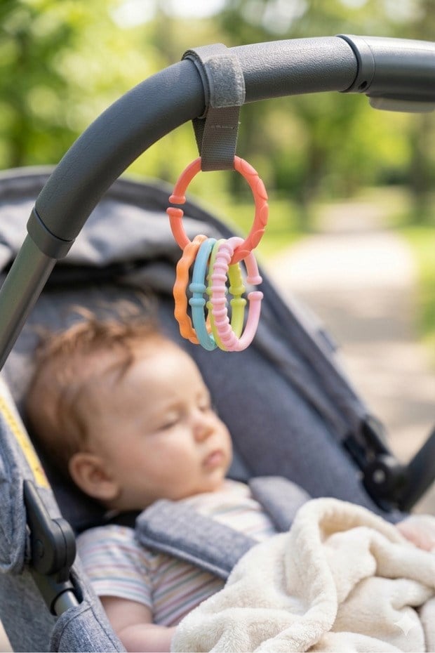 Bemy Baby Bebek Renkli Zincirler - Bebek Arabası Askısı - Oto Koltuğu Askısı - Puset ve Beşik Askısı