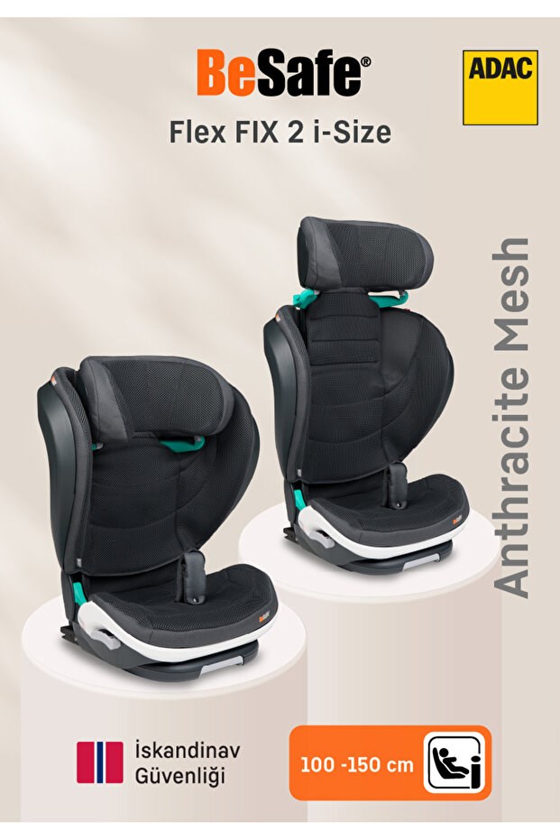 Besafe Flex Fıx 2 15-36 Kg Isofixli Oto Koltuğu Anthracite Mesh