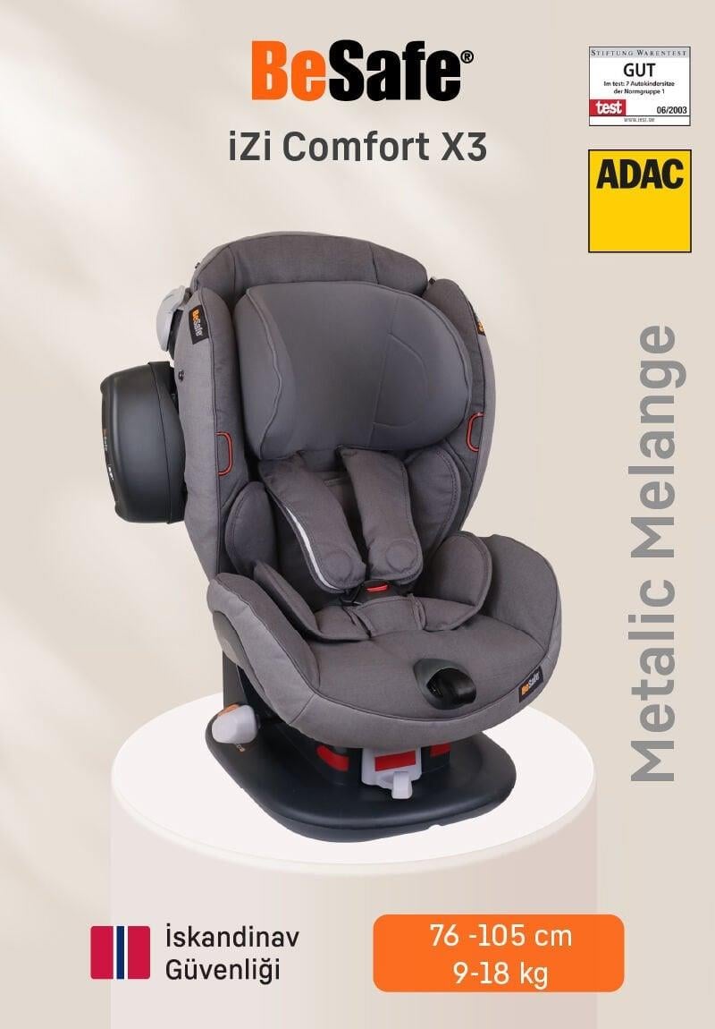 Besafe İzi Comfort X3 9-18 Kg. Oto Koltuğu - Metallic Melange