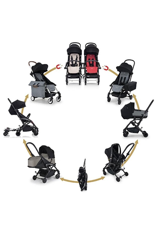 Bumprider Connect³ Bebek Arabası Black-Grey ( Tek Araba )