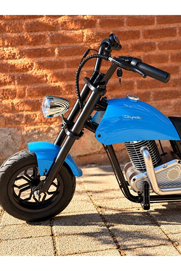 CityMate 36V 180W Chopper Akülü Motor Elden Gazlı Dumanlı Şişme Lastikli Lityum pilli CMT, one size Mavi