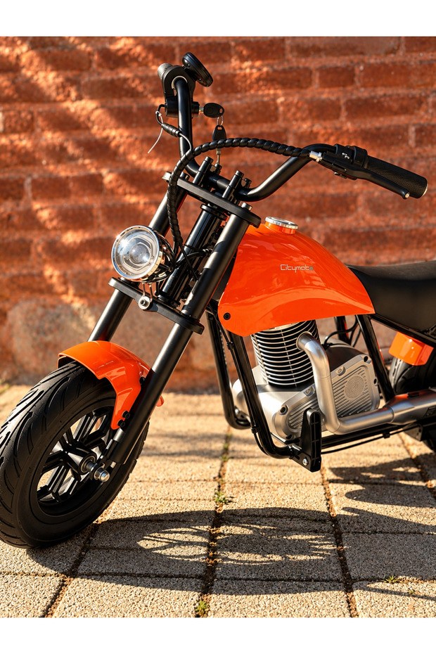 CityMate 36V 180W Chopper Akülü Motor Elden Gazlı Dumanlı Şişme Lastikli Lityum pilli CMT, one size Turuncu