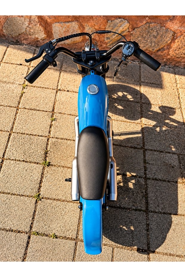 CityMate 36V 180W Chopper Akülü Motor Elden Gazlı Dumanlı Şişme Lastikli Lityum pilli CMT, one size Mavi