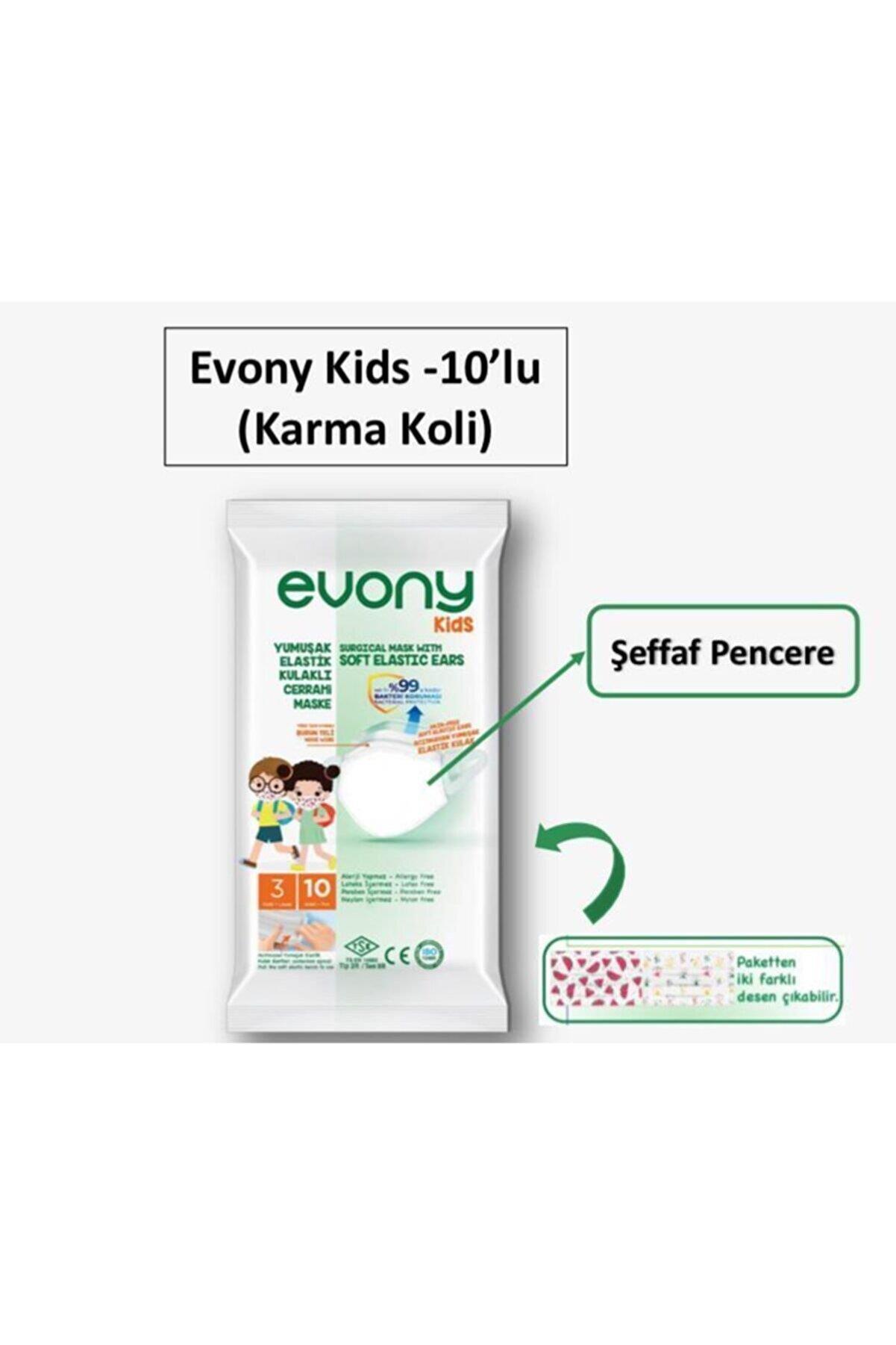 Evony Kids 3 Katlı Yumuşak Kulaklı Maske 50 Adet