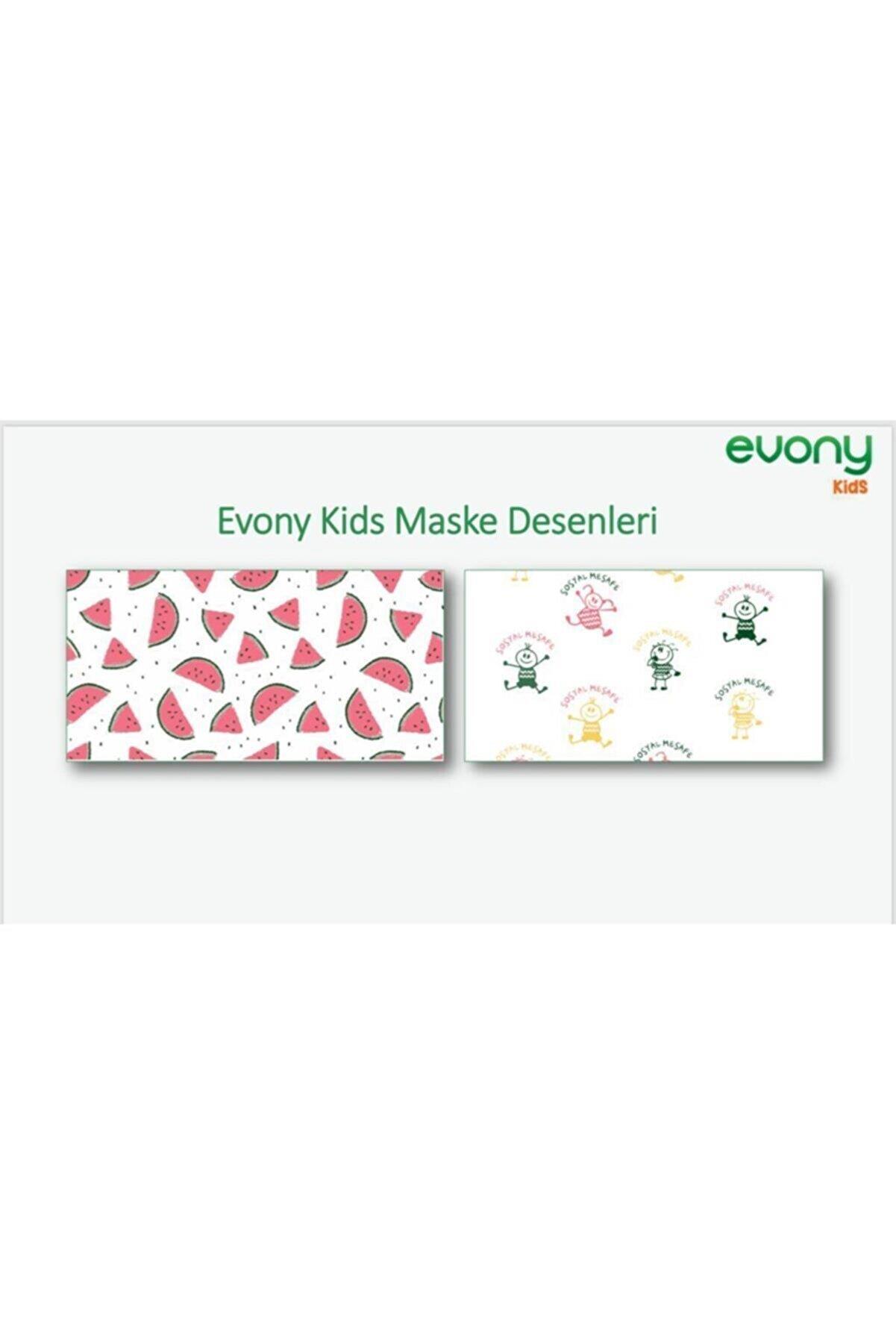 Evony Kids 3 Katlı Yumuşak Kulaklı Maske 50 Adet