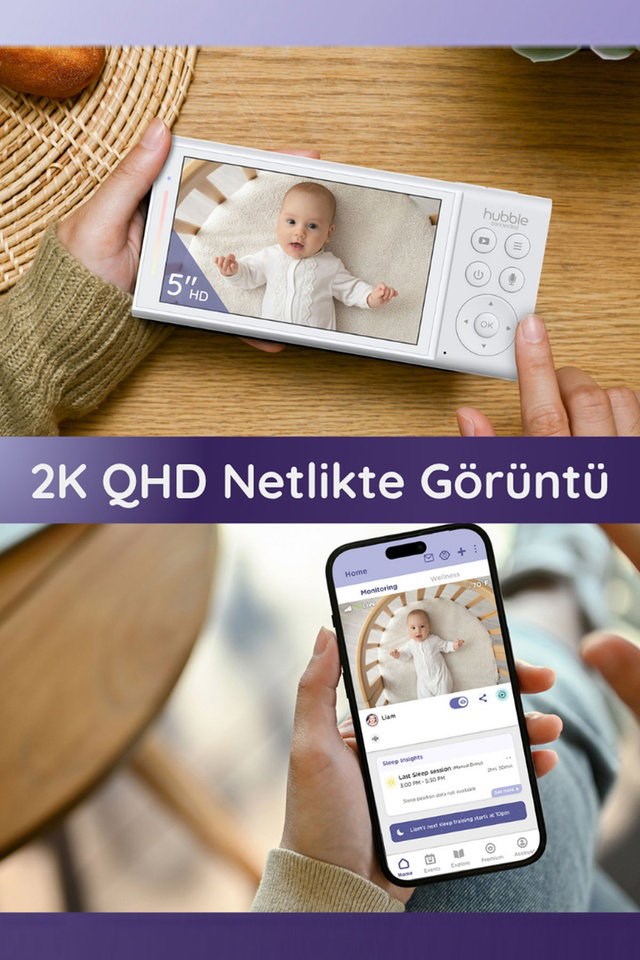 Hubble Gobaby Pro Aı Wifi Connect 5'' Dijital Ekranlı Bebek Kamerası
