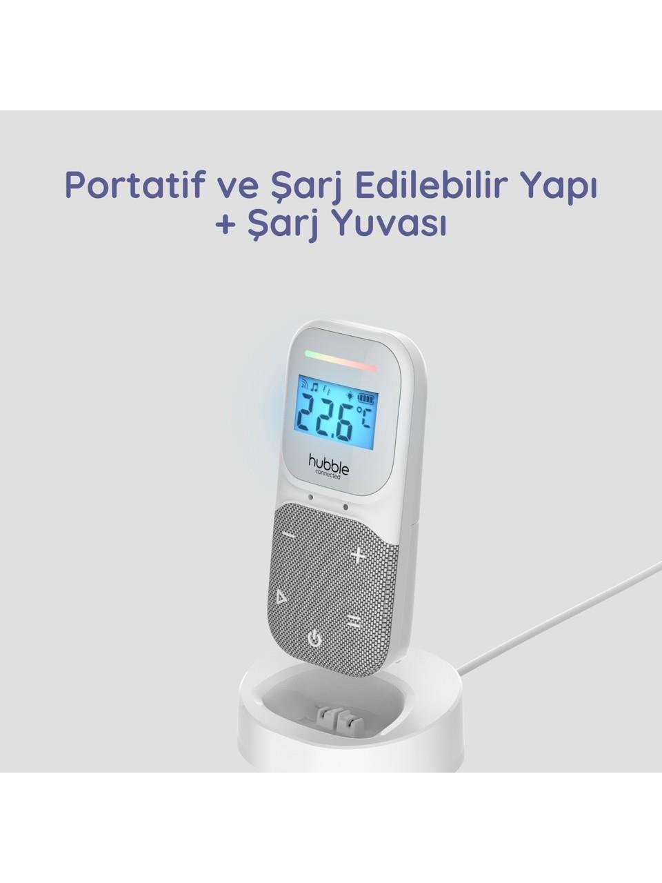 Hubble Sense Glow Pro Gece Işıklı ve Projektörlü Taşınabilir Bebek Telsiz