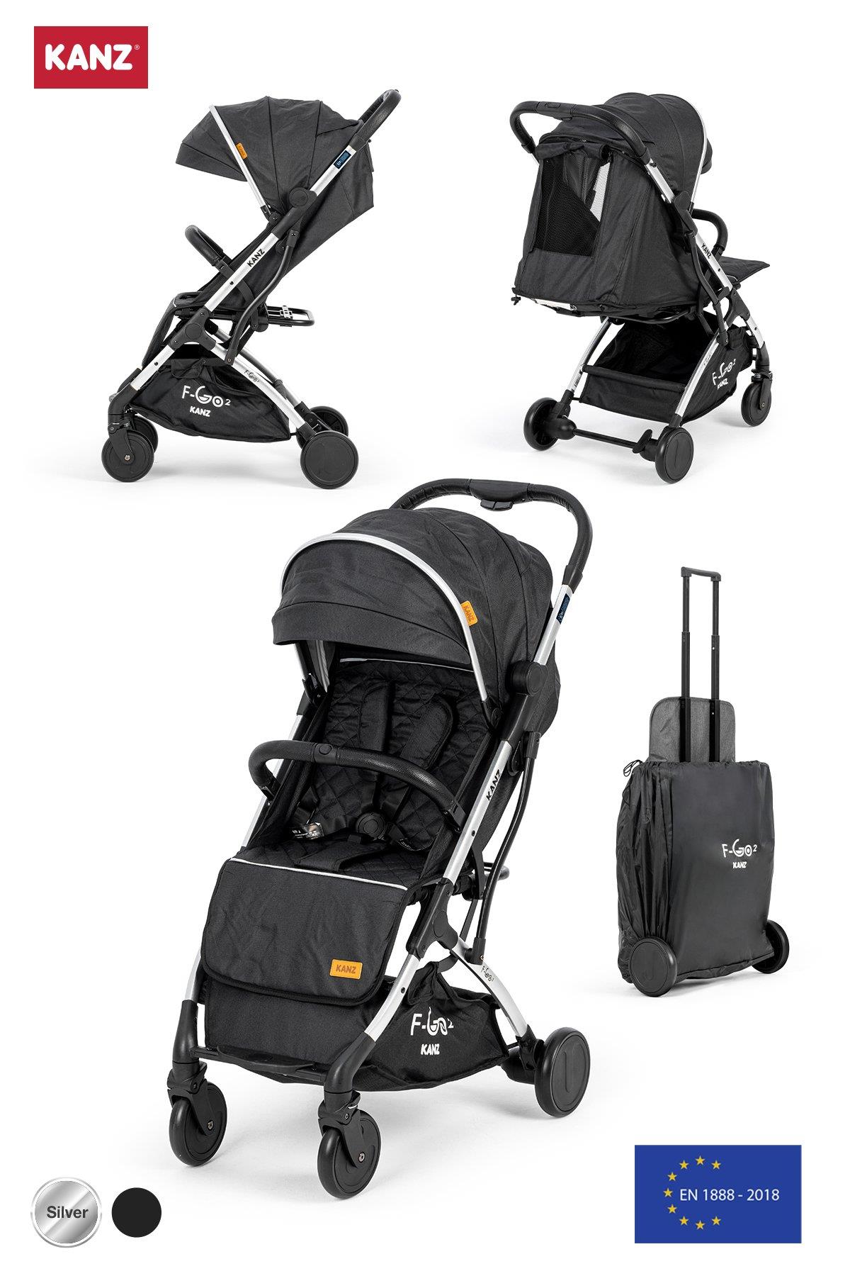 Kanz f-Go2 Kabin Boy Bebek Arabası Silver Siyah 8681447104807