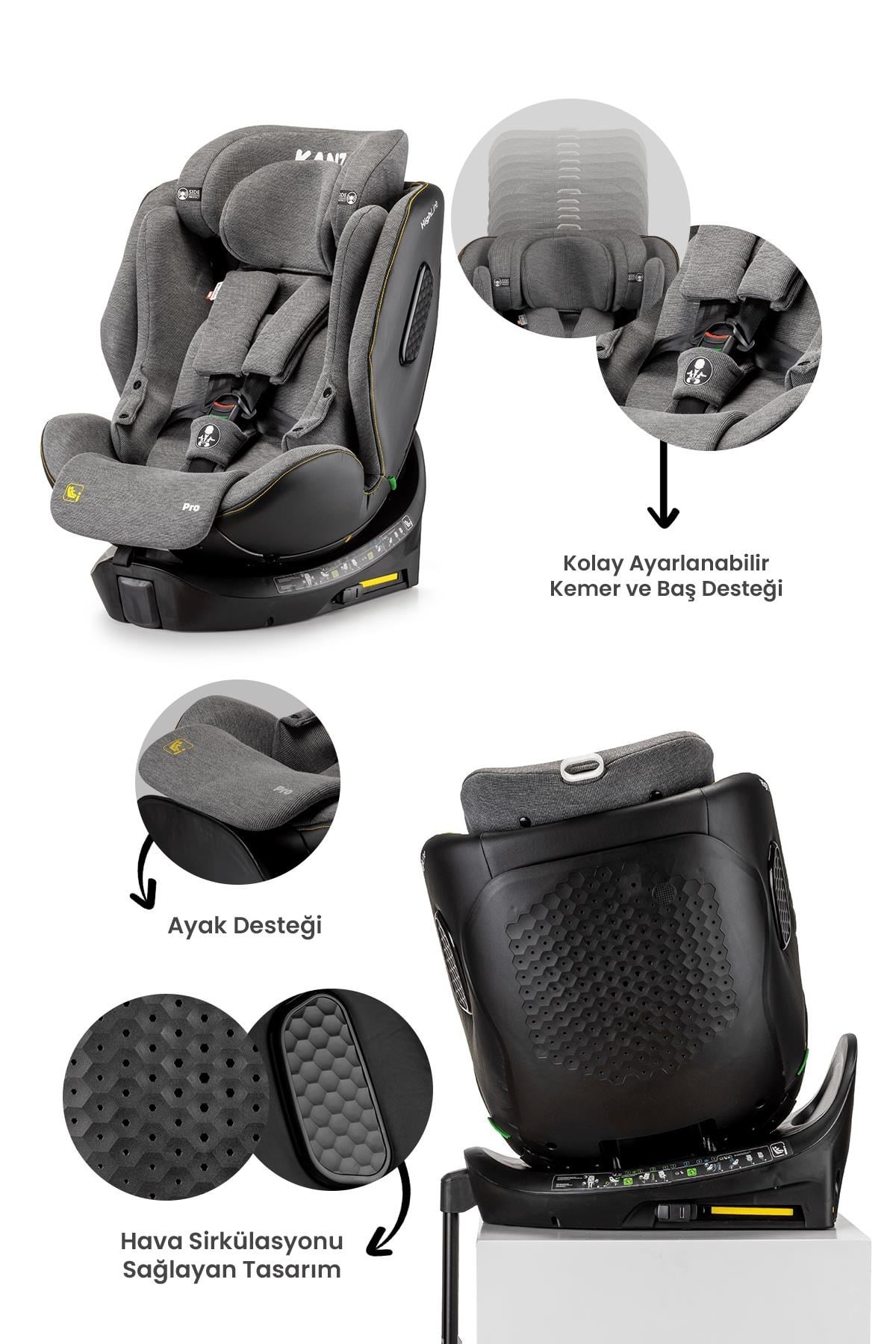 Kanz Highline Pro i-Size Oto Koltuğu Gri