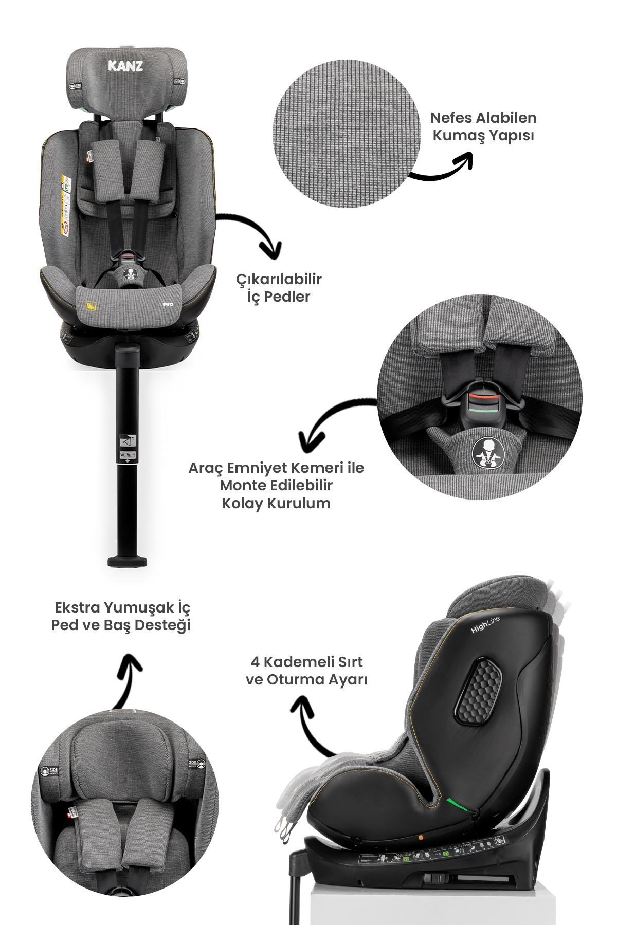 Kanz Highline Pro i-Size Oto Koltuğu Gri