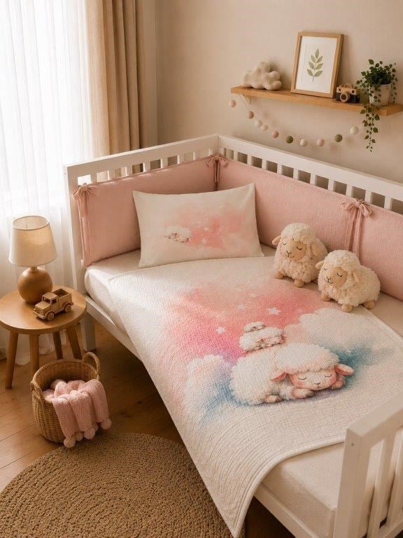 Kanz Home Kanz - Sweet Nest Baskılı  Müslin Set 4 Kat (knz-0069) Knz-0069.Nestle------