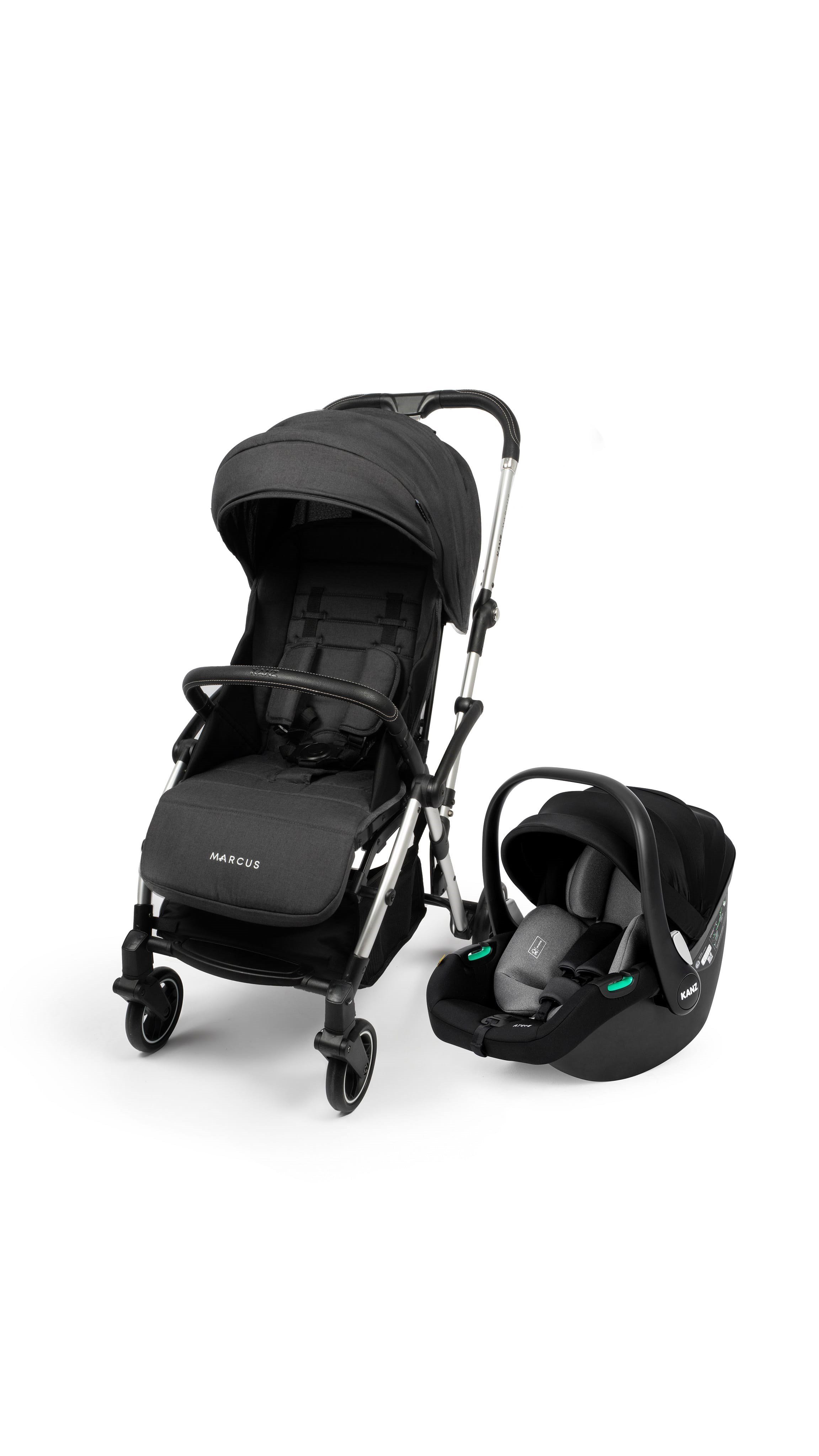 Kanz Marcus Kolay Katlanabilen Kabin Travel Sistem Bebek Arabası Raisin Black