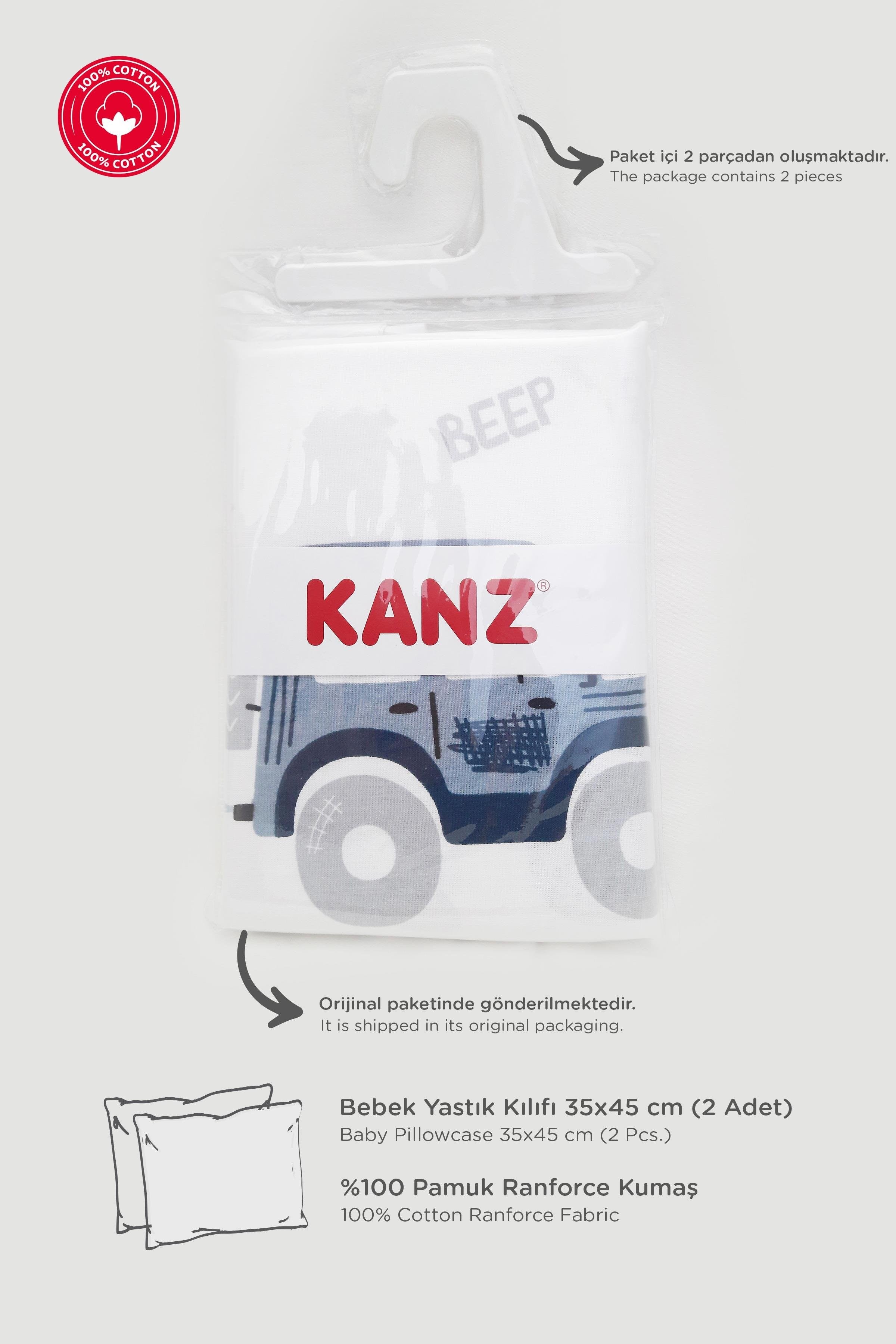 Kanz Ranforce Yastık Kılıfı  2ad Knz-005 Bdıgger Cars