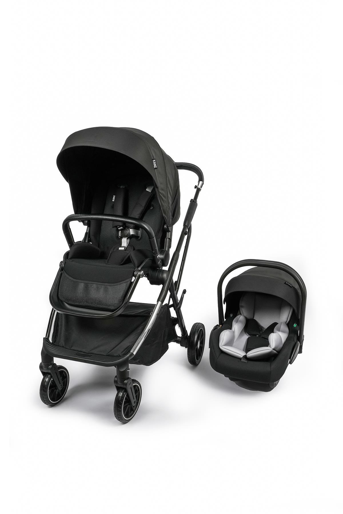 KANZ Thunder Kolay Katlanabilen Travel Sistem Bebek Arabası Oreoblack