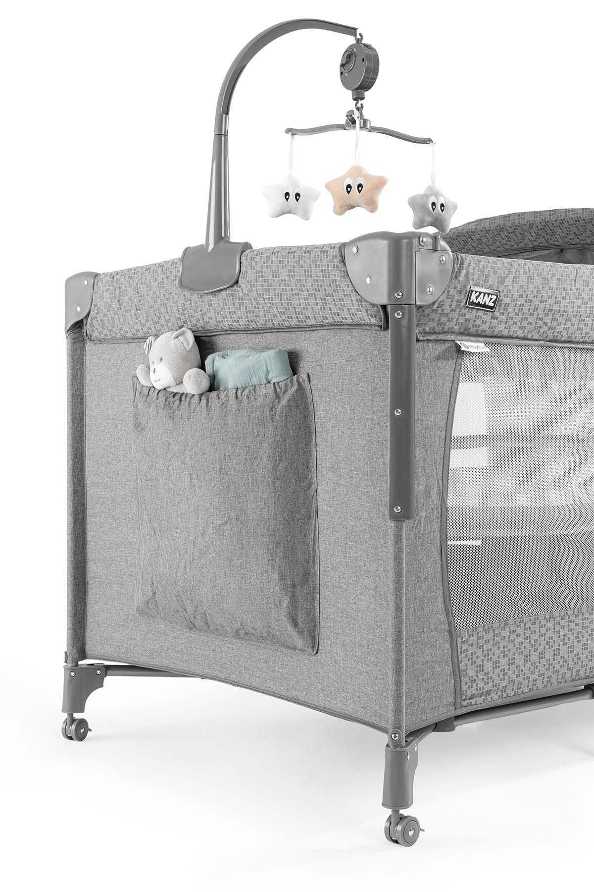 Kıanz Momside Oyun Parkı ve Park Yatağı - Koyu  Gri 70*110