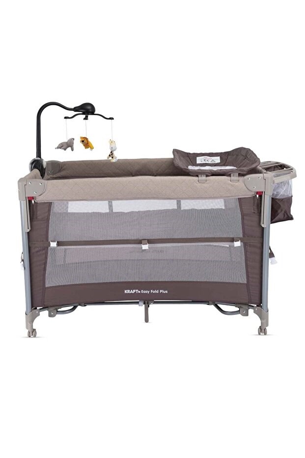 Kraft Baby Easy Fold PLUS Anne Yanı Oyun Parkı 70x110 cm Bej