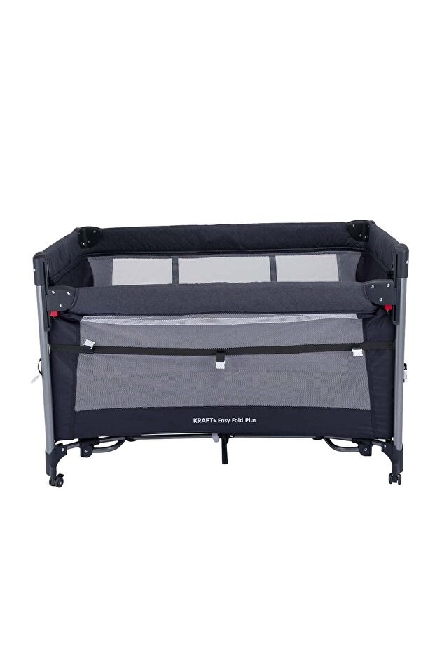 Kraft Baby Easy Fold PLUS Anne Yanı Oyun Parkı 70x110 cm Dark Grey