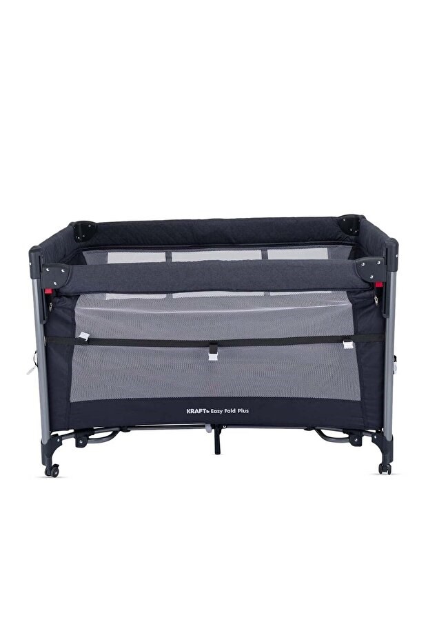 Kraft Baby Easy Fold PLUS Anne Yanı Oyun Parkı 70x110 cm Dark Grey