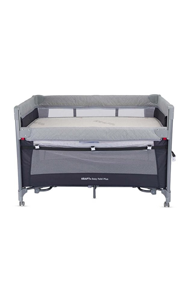 Kraft Baby Easy Fold PLUS Anne Yanı Oyun Parkı 70x110 cm Açık Grey