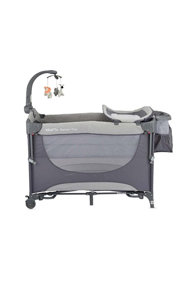 Kraft Denver Plus Oyun Parkı Anne Yanı Yatak Hediyeli Lıght Grey 63*105 Cm