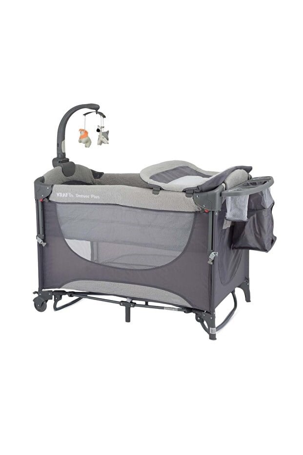 Kraft Denver Plus Oyun Parkı Anne Yanı Yatak Hediyeli Lıght Grey 63*105 Cm