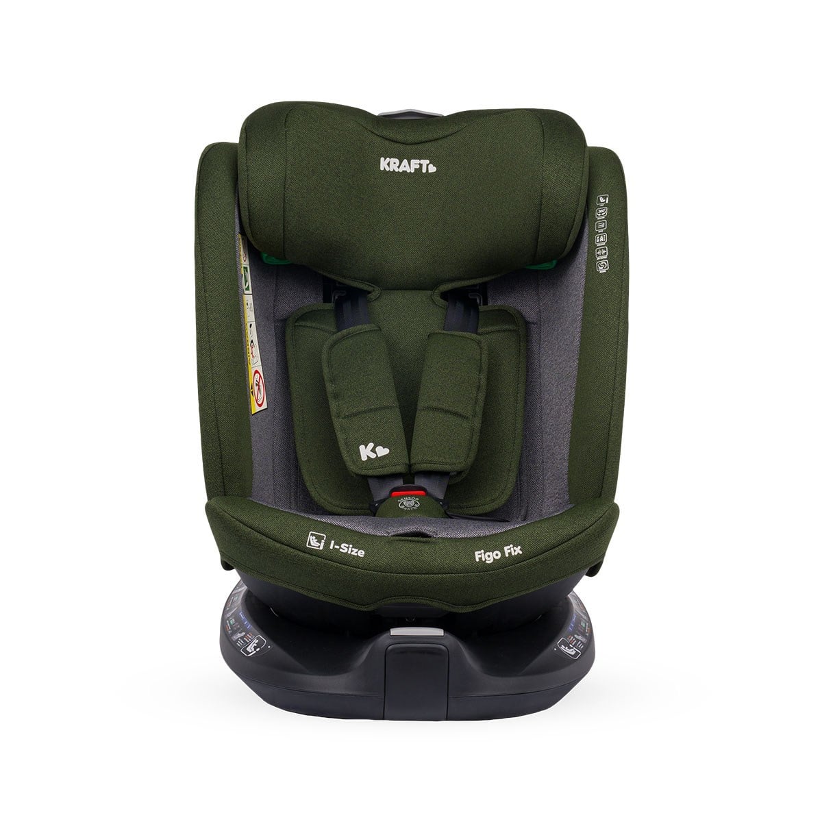 Kraft Figo Fix i-Size 40-150 cm (0-36 kg) Oto Koltuğu Green Grey