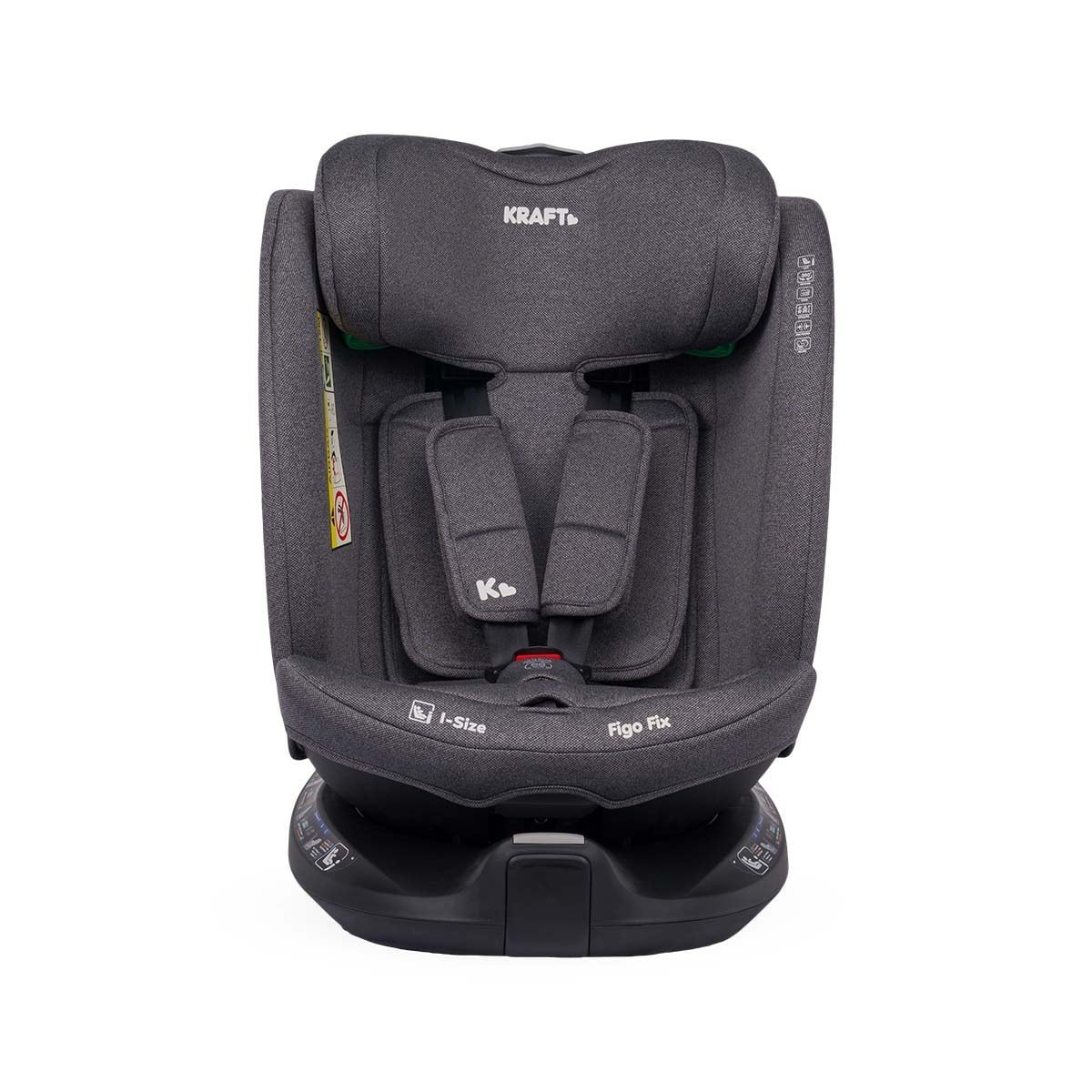 Kraft Figo Fix i-Size 40-150 cm (0-36 kg) Oto Koltuğu Green Grey
